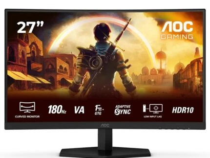 AOC 27G42E 27″ 180HZ FAST IPS 0.5MS HDR10 ADAPTIVE Sync VGA/HDMI1.4/DP1.2