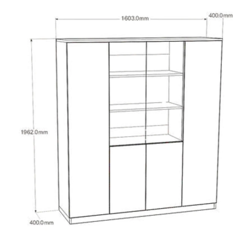 Armoire Haute Semi-Vitrée Odesk ARM-PDGSV – Rangement Élégant pour Bureau de Direction – Image 3