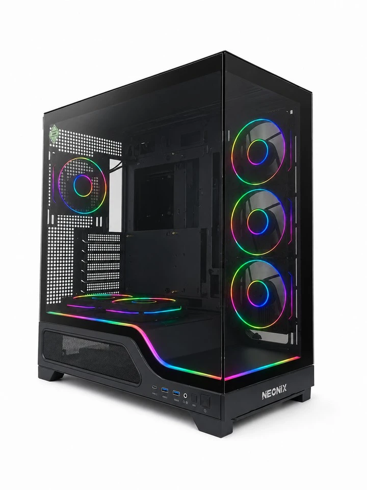 Boitier NEONIX – CRYSTAL NOIR 4 FAN ARGB HUB ARGB A