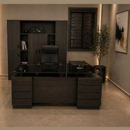 Bureau de Direction Odesk Timgade 1M80 – Ensemble Complet avec Retour, Bahut et Caisson