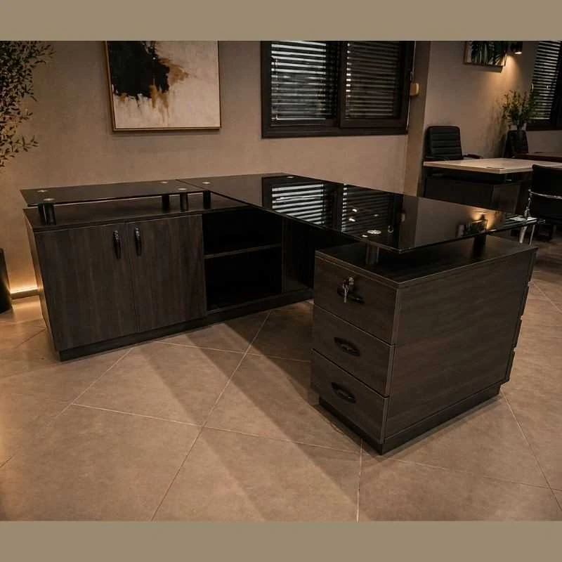 Bureau de Direction Odesk Timgade 1M80 – Ensemble Complet avec Retour, Bahut et Caisson – Image 5