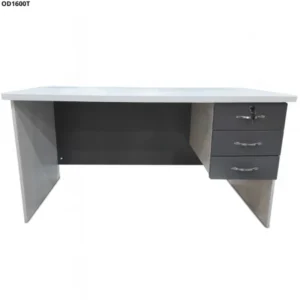 Bureau ODESK OD-1600T – 1,60 m avec 3 Tiroirs et Support Clavier