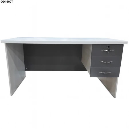 Bureau ODESK OD-1600T – 1,60 m avec 3 Tiroirs et Support Clavier