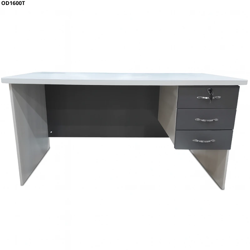Bureau ODESK OD-1600T – 1,60 m avec 3 Tiroirs et Support Clavier – Image 2