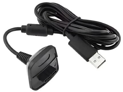 CABLE DE CHARGEMENT USB 2 IN 1 XBOX360/XBOX360 SLIM 5 PIEDS NOIR