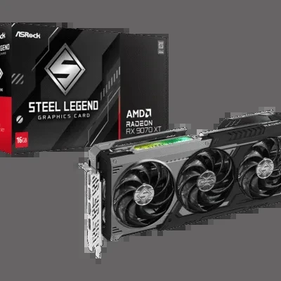 Carte Graphique ASRock – RX9070XT 8GB STEEL LEGEND DARK