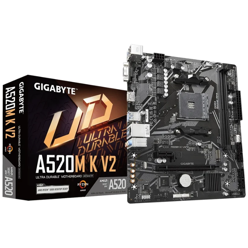 Carte Mère GIGABYTE A520M K V2 – Socket AM4, Compatible Ryzen Série 3000 à 5000 – Image 2