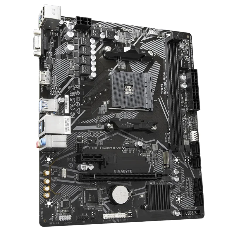 Carte Mère GIGABYTE A520M K V2 – Socket AM4, Compatible Ryzen Série 3000 à 5000 – Image 3