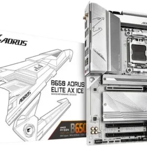 Carte Mère Gigabyte B650 AORUS ELITE AX ICE AM5 DDR5 PCIe 5.0 WiFi 6E ATX pour AMD Ryzen 7000 / 8000 / 9000