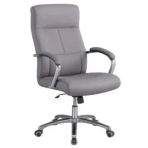 Chaise PDG en Similicuir – Base Métal Chromé – Gris