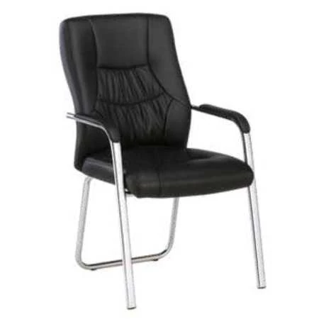 Chaise Visiteur Black / Brown – Similicuir & Piètement Chromé