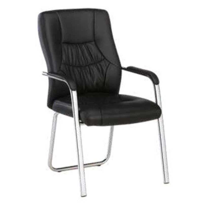 Chaise Visiteur Black / Brown – Similicuir & Piètement Chromé – Image 2
