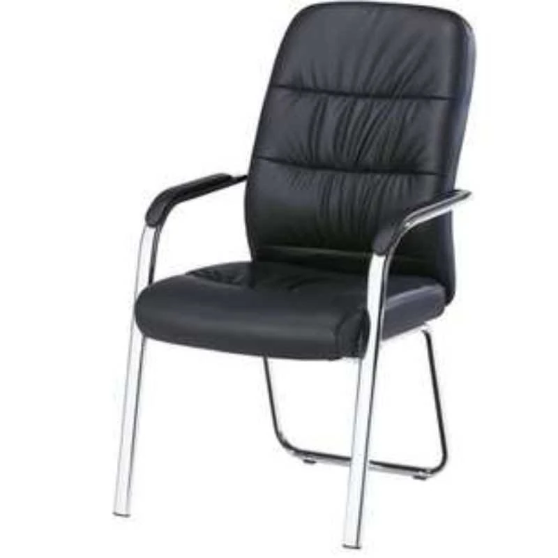 Chaise Visiteur en Similicuir – Piètement Luge – Black/Brown – Image 2