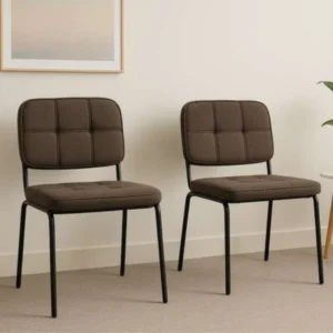 Chaise Visiteur Odesk CH-001 Marron – Confort Rembourré & Structure Métallique