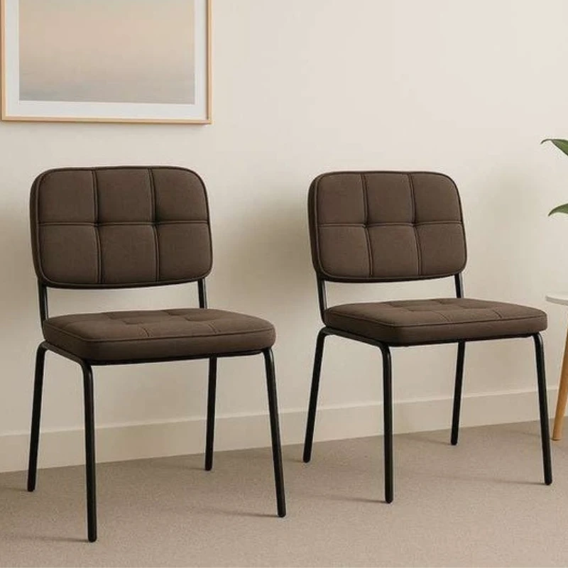 Chaise Visiteur Odesk CH-001 Marron – Confort Rembourré & Structure Métallique – Image 2