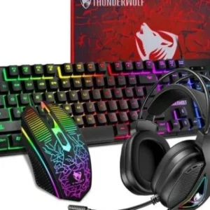 COMBO 4 IN 1 T-WOLF TF-400 RGB CLAVIER SOURIS CASQUE TAPIS