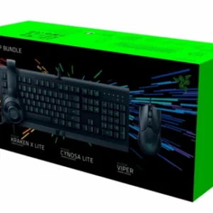 COMBO USB RAZER SOURIS VIPER / CLAVIER CYNOSA LITE / CASQUE KRAKEN X LITE BLACK