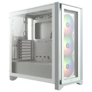 CORSAIR ICUE 4000X RGB TEMPERED GLASS (BLANC)