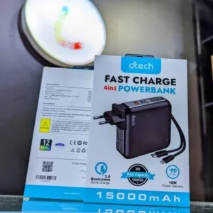FAST CHARGE 4IN1 POWER BANK D-TECH DP15 15000mAh