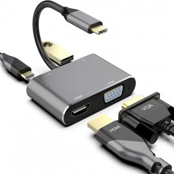 HUB TYPE C TO HDMI / VGA / TYPE C / USB3.0