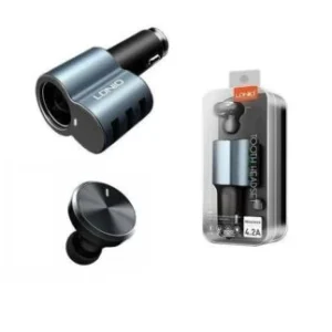 Ldnio Oreillette Bluetooth & Chargeur Auto 3 Sorties 4.2A – Cm21 – Bleu/Noir