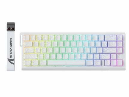 MAGNETIC SWITCHES GAMING ATTACK SHARK X68 HE RGB WHITE CONTOUR LINE