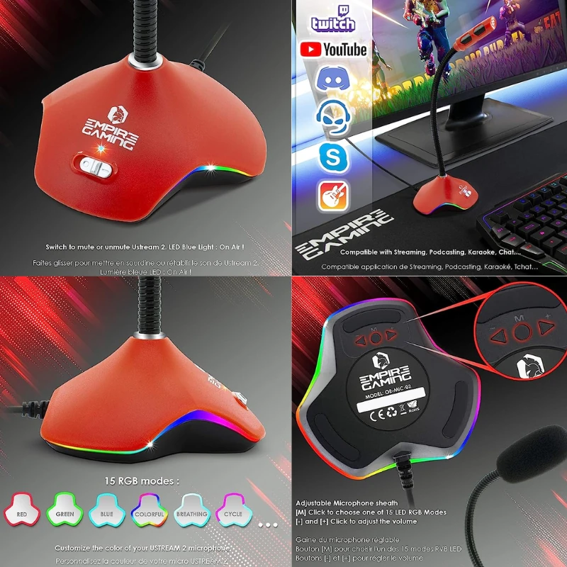 Micro Gamer EMPIRE GAMING OE-MIC-02 – RGB, USB – Image 3