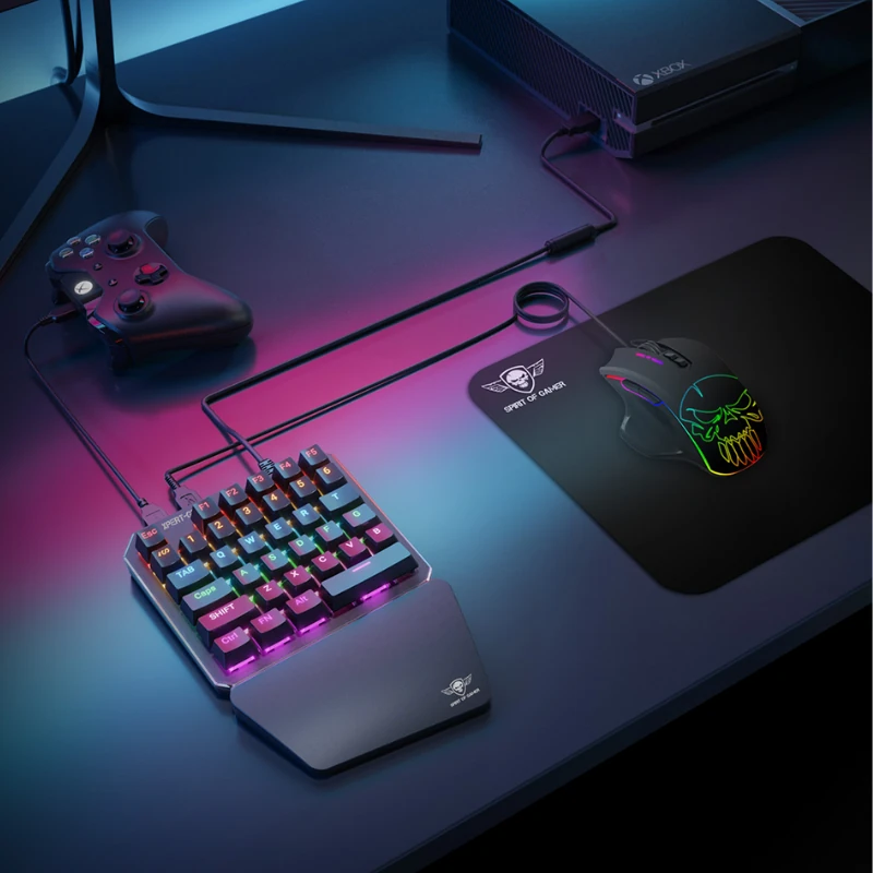 Pack Gamer SPIRIT OF GAMER XPERT-G700 – Mini Clavier Mécanique Bleu + Souris RGB – Image 3