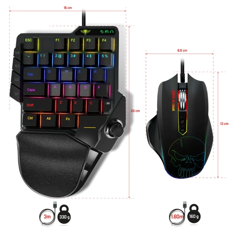 Pack Gamer SPIRIT OF GAMER XPERT-G900 – Mini Clavier Mécanique Blue + Souris Filaire RGB – Image 4