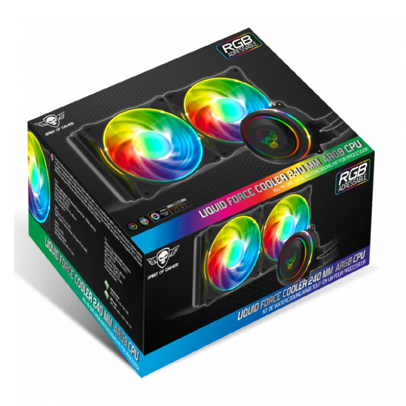 Refroidisseur Liquid Force 240 SOG-LC240RGB – Kit Watercooling RGB 240 mm pour processeur Intel & AMD – Image 3