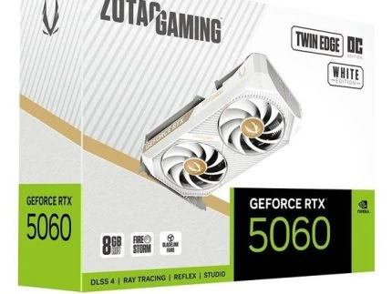 RTX 5060 08GO GDDR7 128BIT ZOTAC GAMING TWIN EDGE WHITE TVD (7% POUR CEUX QUI VEULENT L’ACHETER SEULE)