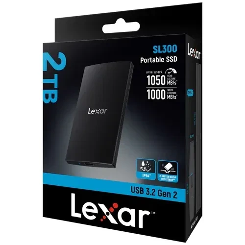 SSD Externe Lexar SL300 1To USB 3.2 – Disque Dur Portable Ultra Rapide, Compact et Fiable pour PC & Laptop