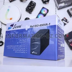 UPS SCOM 650 VA / 230 W – Ligne Interactive AVR – 4 outlets